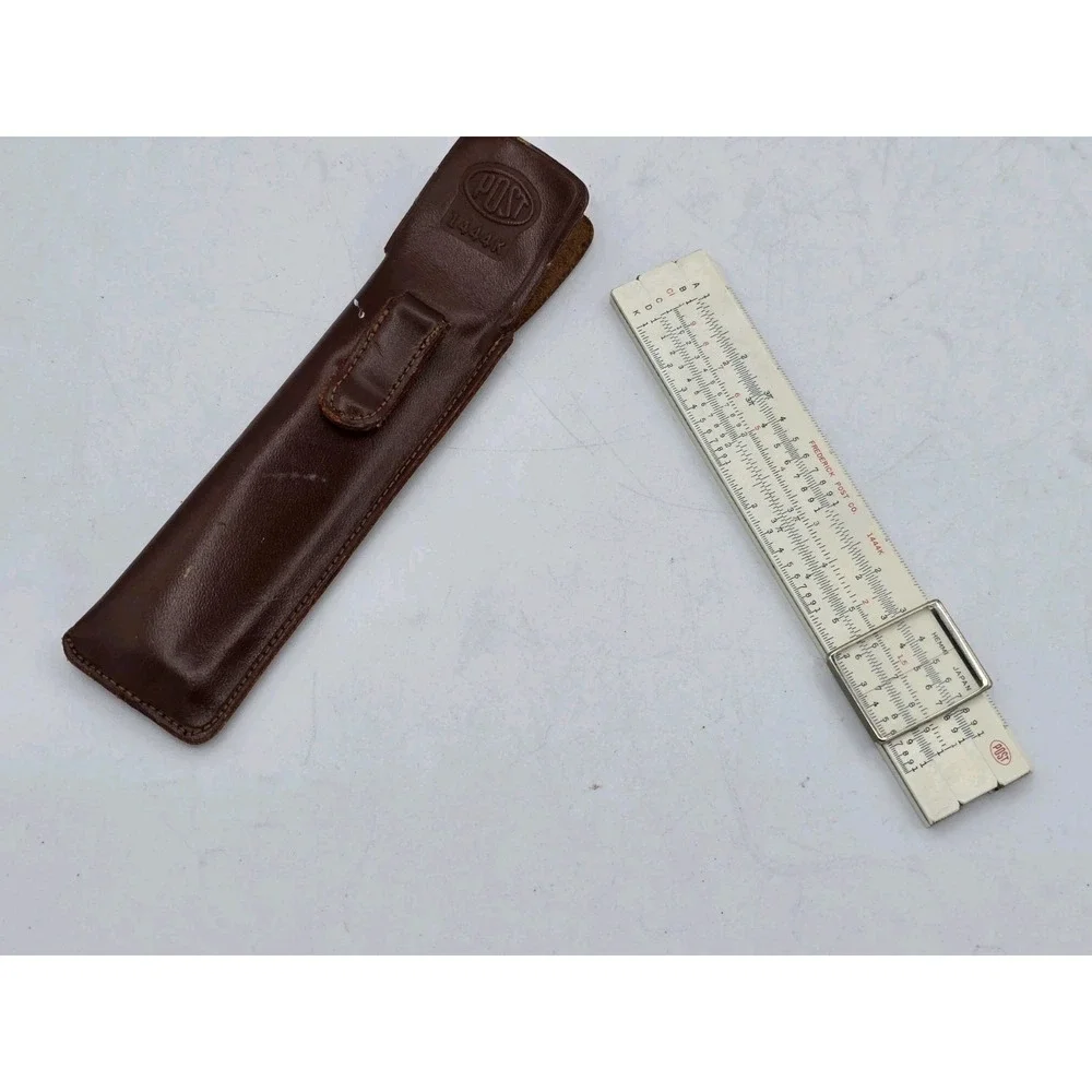 Frederick Post Co. No. 1444K Slide Rule Hemmi Japan with Top Grain Cowhide‎ Case